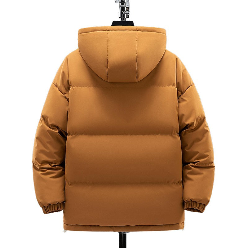 Jaqueta Curta de Pesca de Inverno da Moda, Gola Alta, Solta, Acolchoada com Algodão, Jaqueta Quente à Prova de Frio Tamanho Grande para Adolescentes