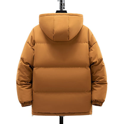 Jaqueta Curta de Pesca de Inverno da Moda, Gola Alta, Solta, Acolchoada com Algodão, Jaqueta Quente à Prova de Frio Tamanho Grande para Adolescentes