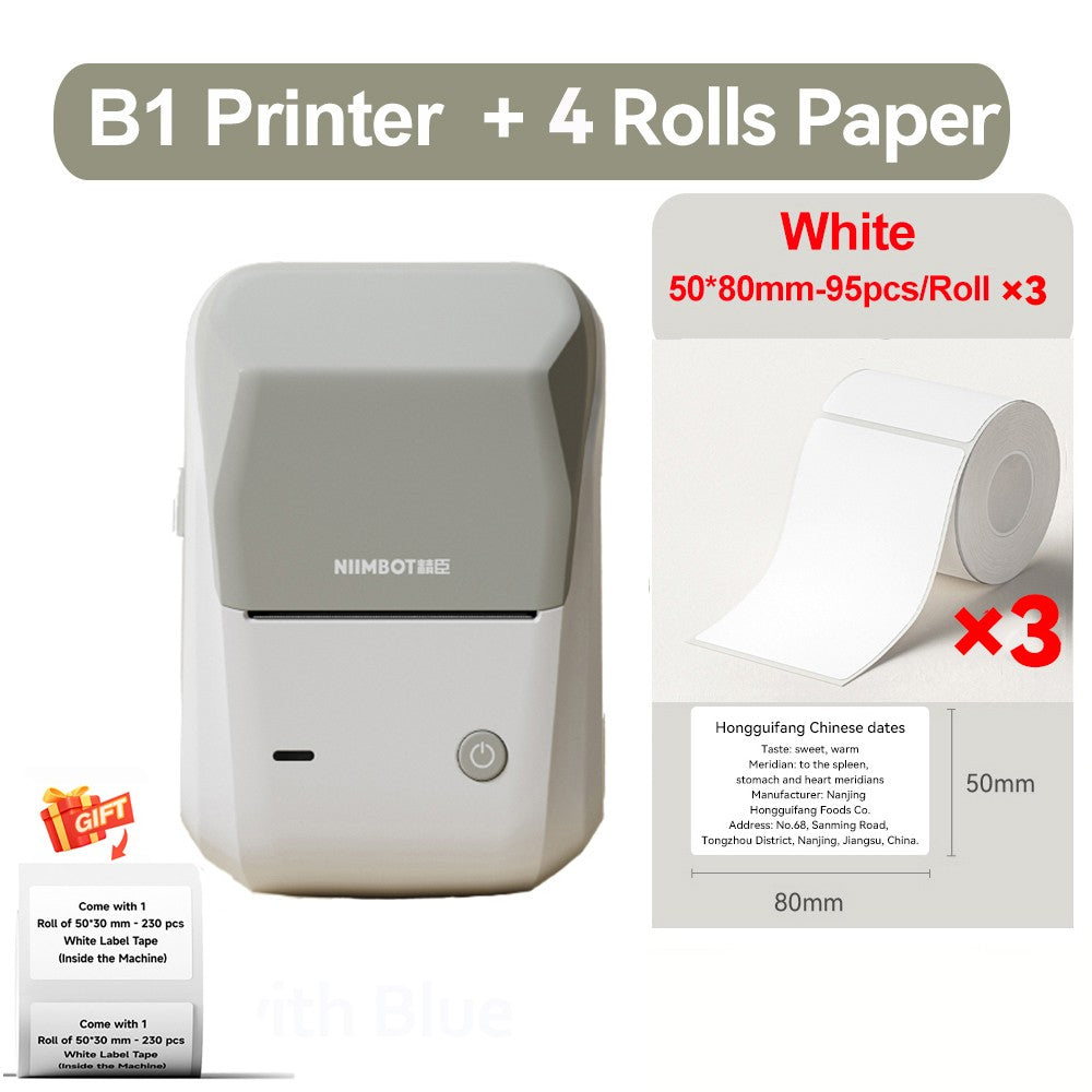 Portable Niimbot B1 Wireless Label Maker Adhesive Sticker Printer Labeling Machine DIY 20-50mm Labels for Office Home