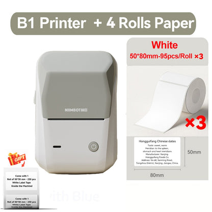 Portable Niimbot B1 Wireless Label Maker Adhesive Sticker Printer Labeling Machine DIY 20-50mm Labels for Office Home
