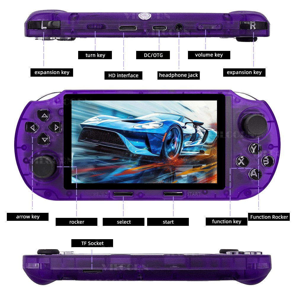 VILCORN SF3000 HD Handheld Game Console for PS1 MAME Retro Emulator 4.5 inch FHD Portable Gaming Machine Christmas Gift