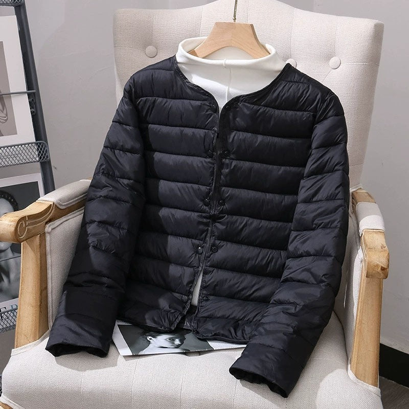 2025 New Lightweight Down Cotton Coat Women Autumn Winter Long Sleeve Slim Warm Parkas Female Portable Packable Ski Short Jacket