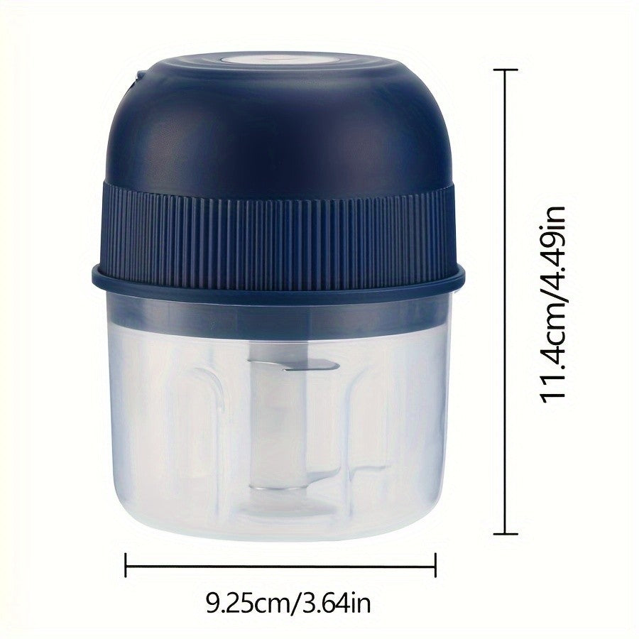 Mini processador elétrico portátil USB de 260ml para alho, triturador de alho com 2 lâminas, moedor de carne elétrico, picador de vegetais pequeno utensílio de cozinha