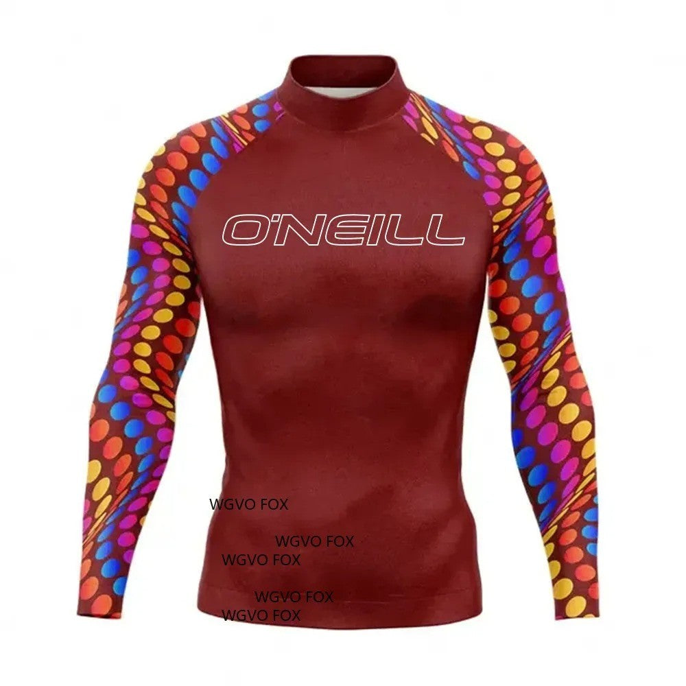 2025 Hot Men's long Sleeve Surfing Shirt Champion Rashguard For Surf Sportswear Beach UV Swimwear UPF50 Clothe