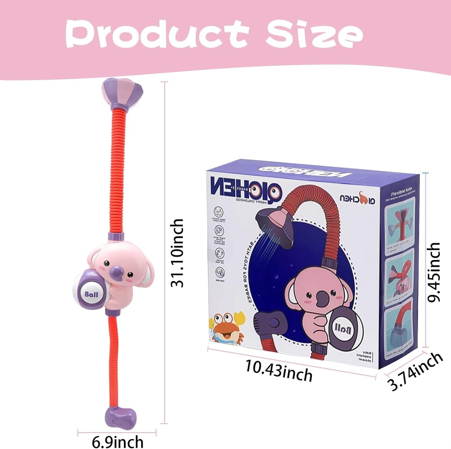 Chuveiro Infantil com Bomba Manual e Mangueira, Brinquedos de Banho para Crianças, Chuveirinho de Banheira para Bebês, Brincadeira Aquática, Aniversário de Meninos e Meninas