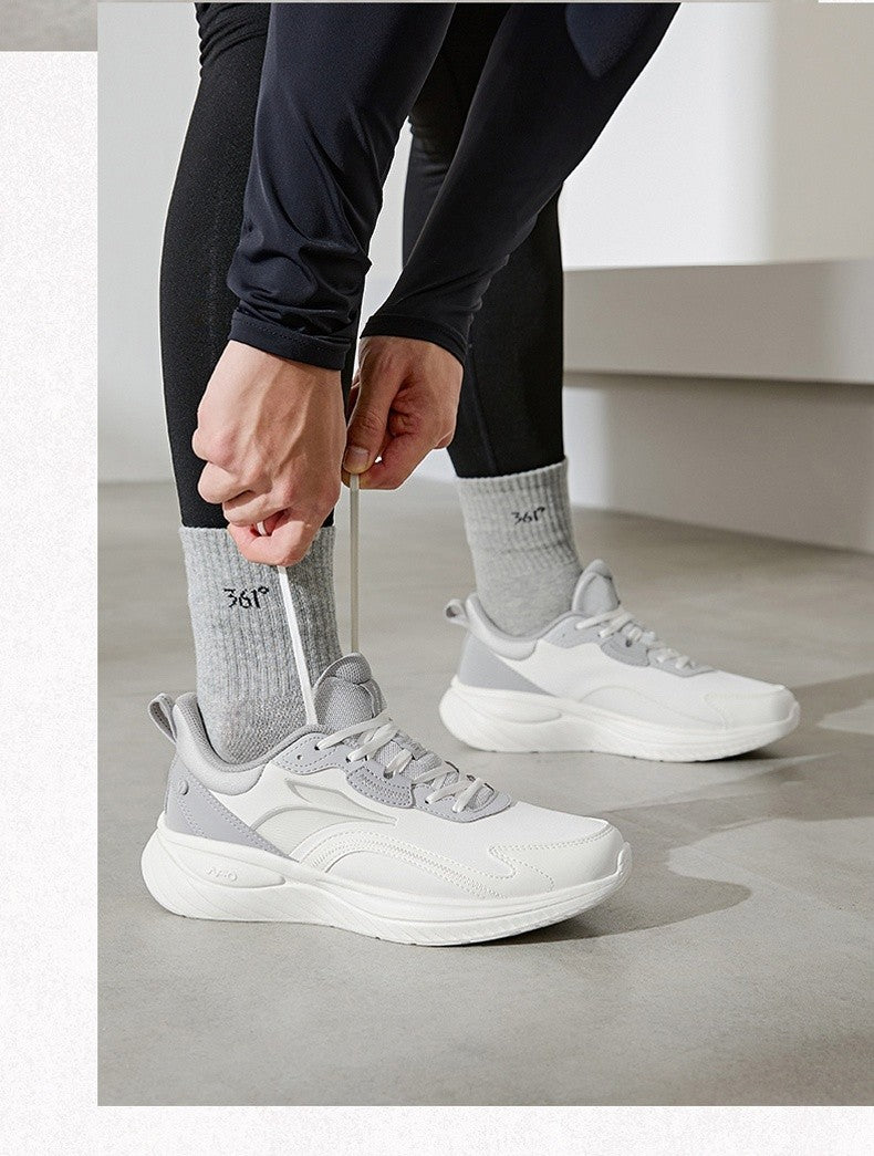 361 Degrees SoftFlow 3 Men's Running Shoes Autumn Leather Lightweight Shock-absorption Fitness Commuting Sneakers Male 672432232