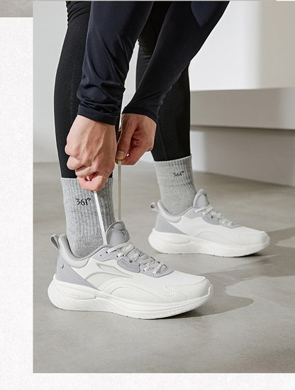 361 Degrees SoftFlow 3 Men's Running Shoes Autumn Leather Lightweight Shock-absorption Fitness Commuting Sneakers Male 672432232