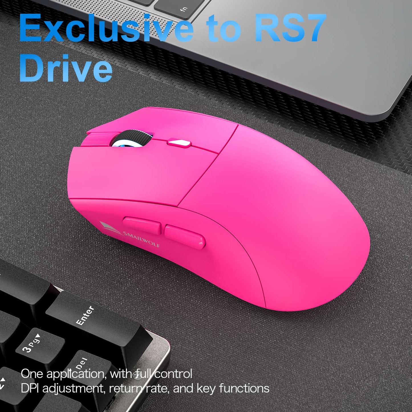 SMAILWOLF RS7 mouse gamer sem fio Bluetooth três modos e-sports 2000DPI mouse de escritório e jogos PAW3311 ajustável em seis velocidades