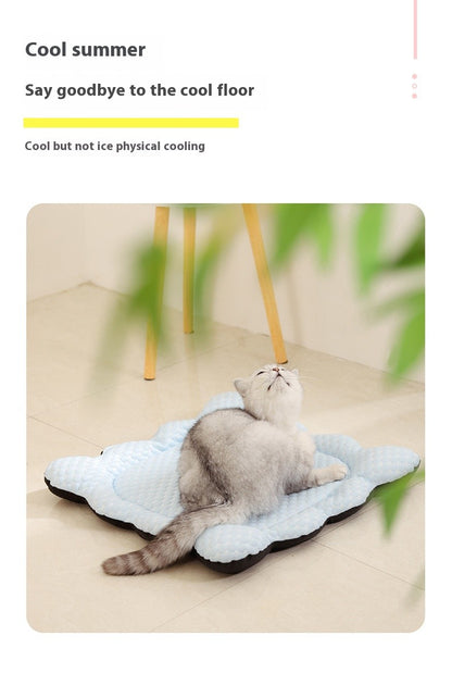 Tapete Gela Pet, Almofada de Seda Macia para Pet, Feito de Tecido Fresco de Grande Porte com Textura Delicada e Superfície Lisa, Adequado para Uso no Verão