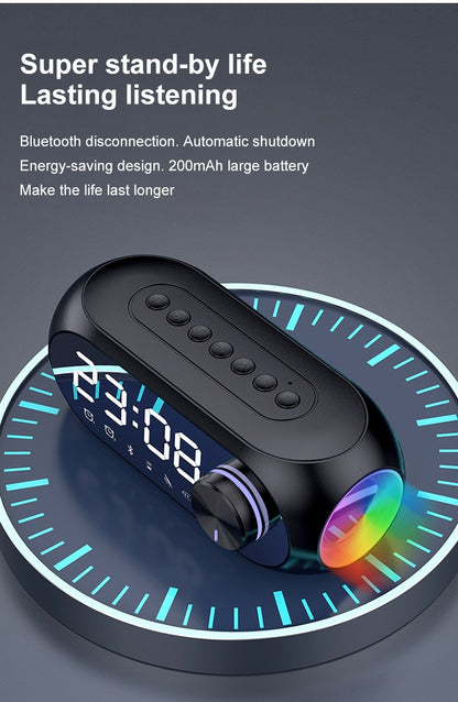 Alarm Clock Radio FM Bluetooth Speaker Portable Subwoofer Caixa De Som Sound Box Music Wireless Mini Woofers Bocina Lamp Column