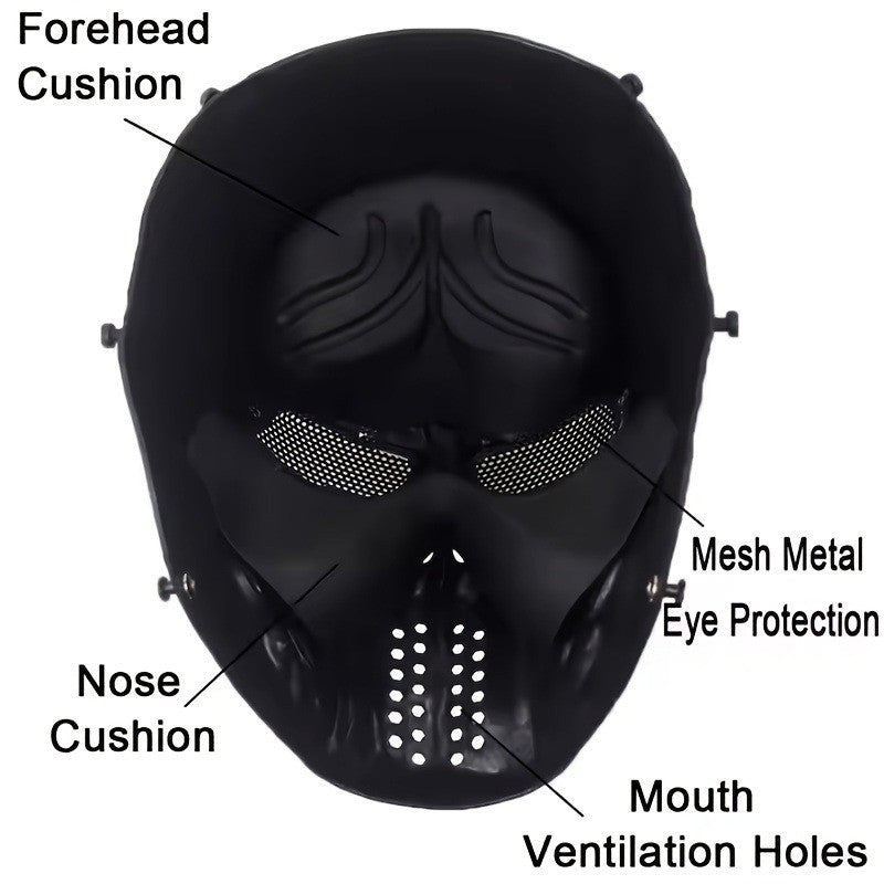 Men's Skull Warrior Mask Cool Camouflage Party Cosplay Accessory Unique Birthday Gift for Boyfriend Horror Game Party Decoration