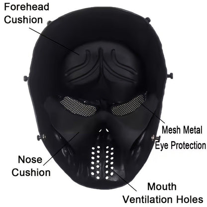 Men's Skull Warrior Mask Cool Camouflage Party Cosplay Accessory Unique Birthday Gift for Boyfriend Horror Game Party Decoration