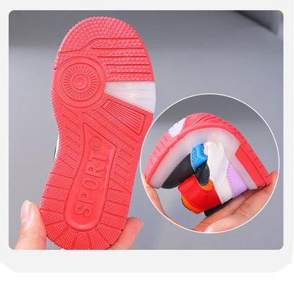 Minnie Pattern Children's Sneaker New Style Popular Design Baby Boys Girls Led Lighting Shoes Autumn Kids Casual Sports Shoes