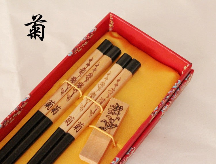 Hashis de madeira 2 pares com descanso características chinesas China Affairs apresenta melhor presente pauzinhos lembrança