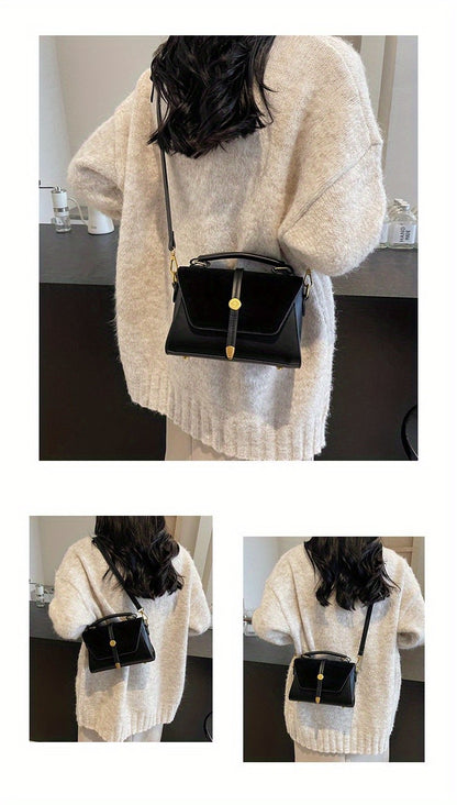 Crossbody Bags Elegant Handbag with Adjustable Strap Golden-Tone Hardware and Flap Closure Trendy Crossbody Bag for Women