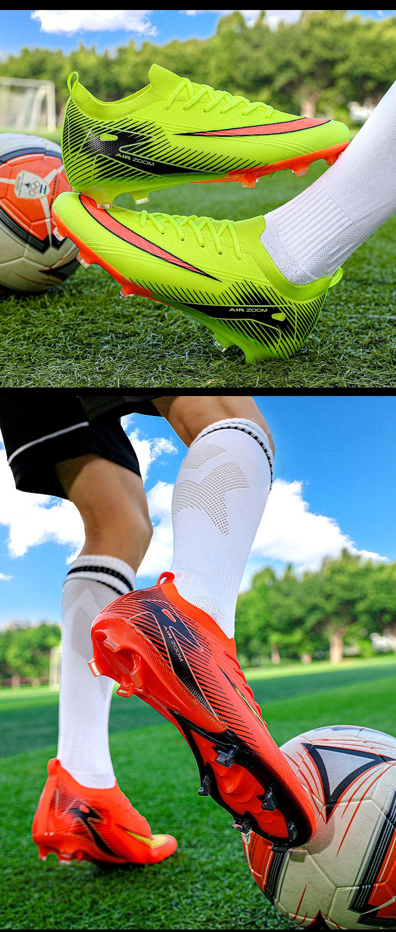 Men Training Football Boots Unisex Professional Soccer Shoes Trend Grass Cleats Outdoor Breathable Sport Ultra-light Non-slip