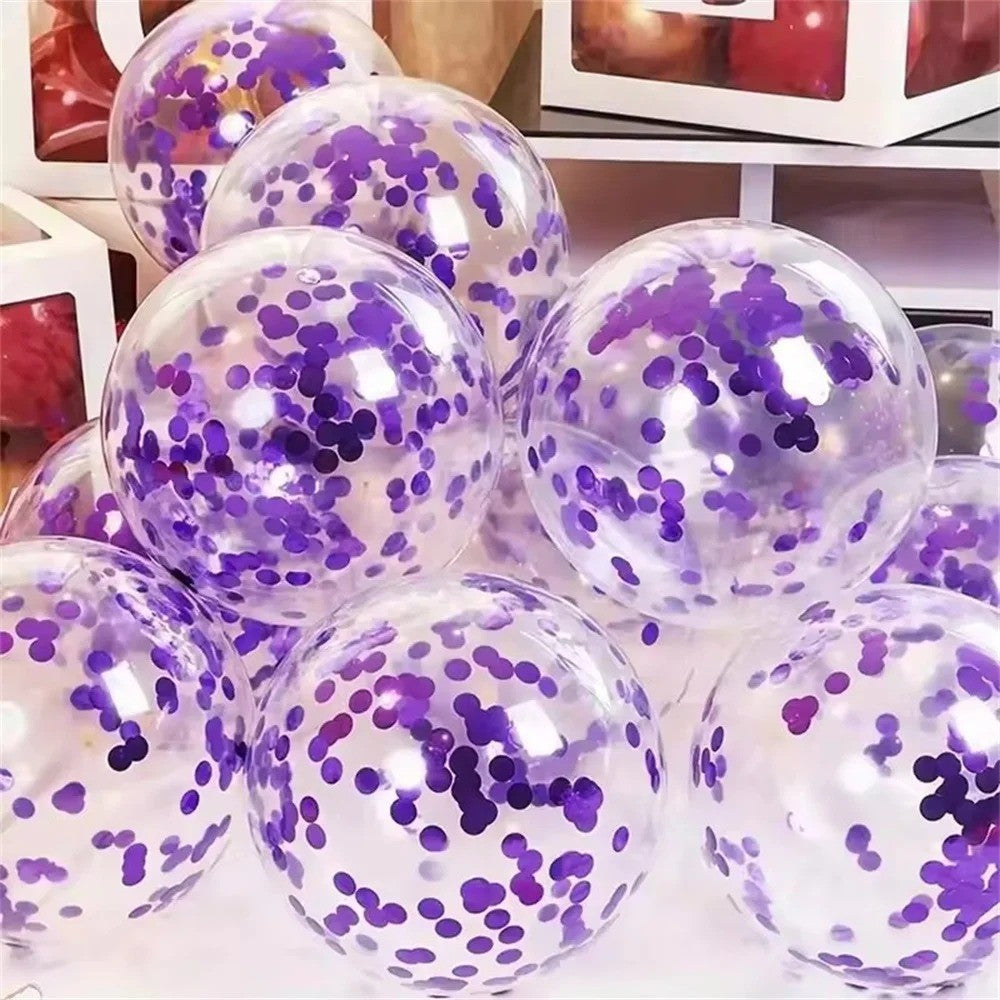 50PCS Macaron Pink Purple Metallic Confetti Balloons Set - Wedding Birthday Party Decorations for Indoor Outdoor Celebration