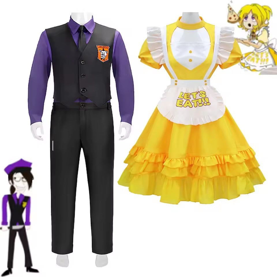 Anime William Afton Cosplay Costume FNaF Purple Guy Costume Five Nights /at Freddy's Doujin Outfit Halloween Party Clothes