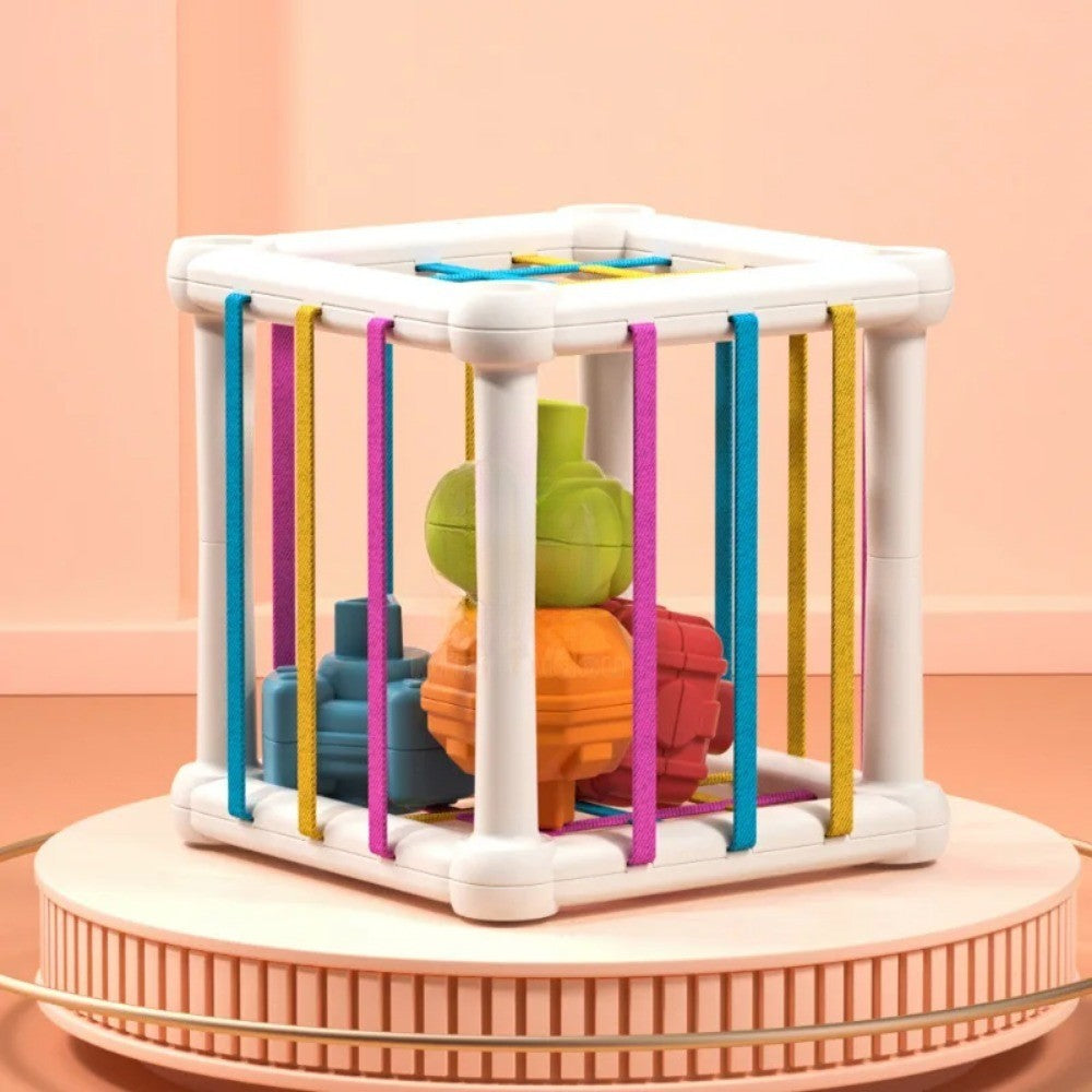 Atividade Sensorial de Empilhar Cubos Geométricos Jogo de Treinamento de Habilidades Motoras Finas e Dedos Brinquedos Educacionais Precoces Para Bebês Presente