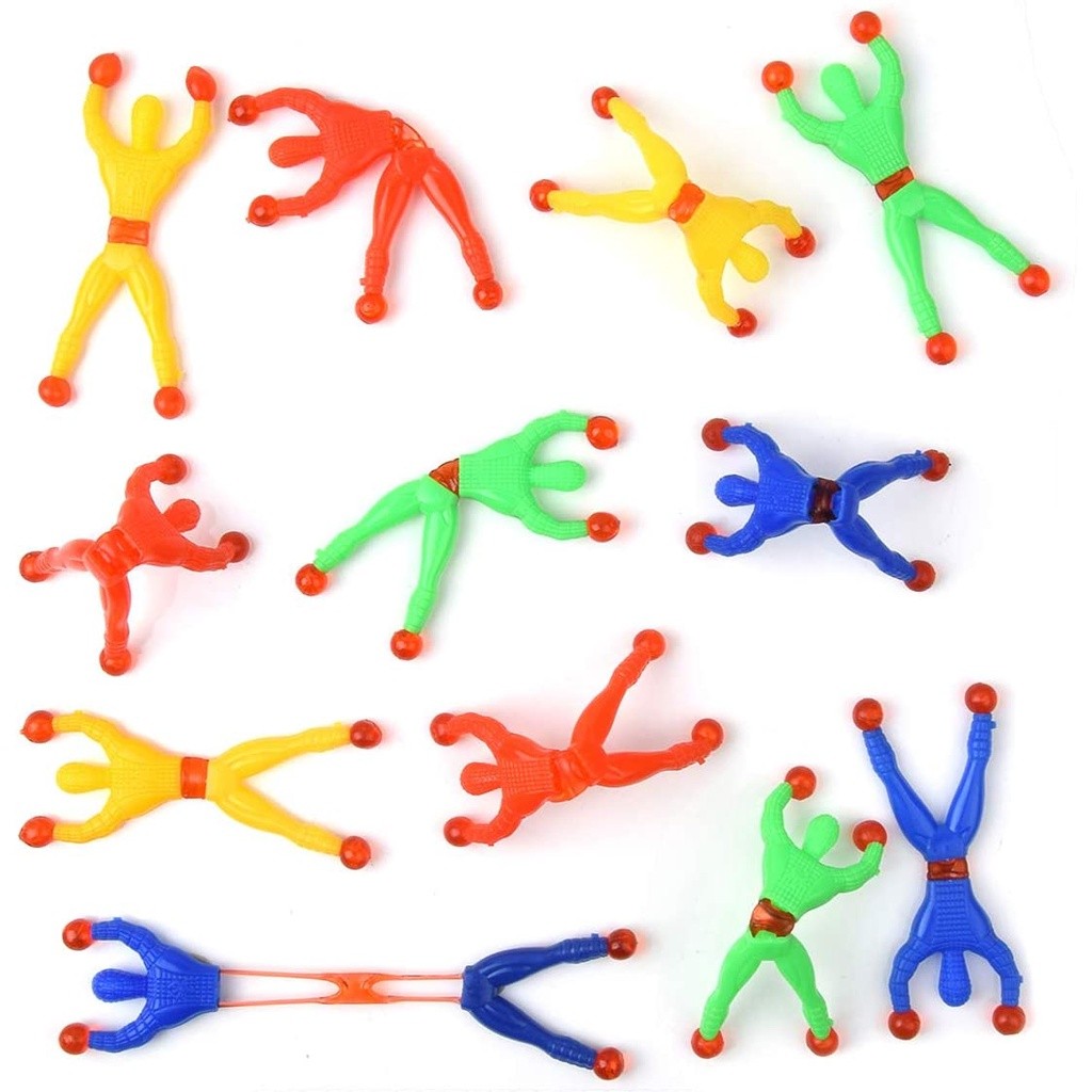 10/100Pcs Novelty Sticky Wall Climbing Climber Men Kids Boy Birthday Party Favors Supplies Pinata Fillers Treat Bag Gifts