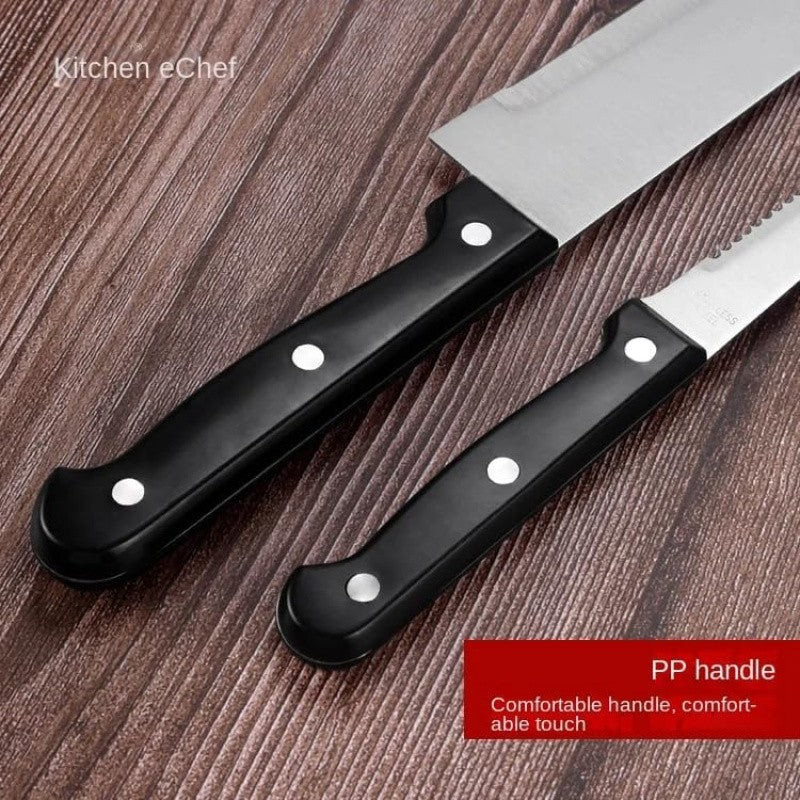 Conjunto de Facas de Cozinha 15 Peças com Bloco de Madeira, Conjunto de Facas de Bife de Aço Inoxidável e Tesoura, Conjunto de Facas Profissional