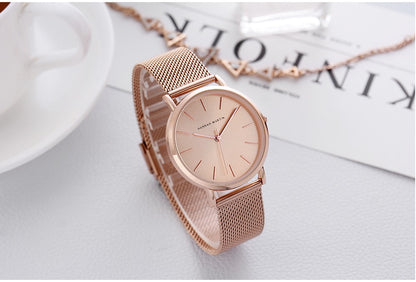HANNAH MARTIN Brand Quality Stainless Steel Japan Quartz Movement Waterproof Women 36mm Full Rose Gold Ladies Dropshipping Watch