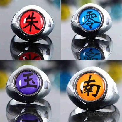 Anéis Akatsuki Naruto Bandai Anime Itachi Figura Acessório Cosplay Joia Brinquedos Legais para Meninos Crianças Presentes