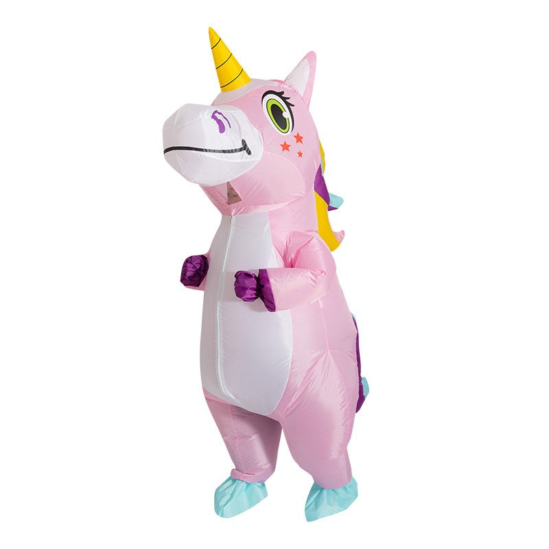 Inflatable Unicorn Costume Adult Kids Rainbow Halloween Costumes for Wommen Men Adult Carnival Mascot Christmas Cosplay