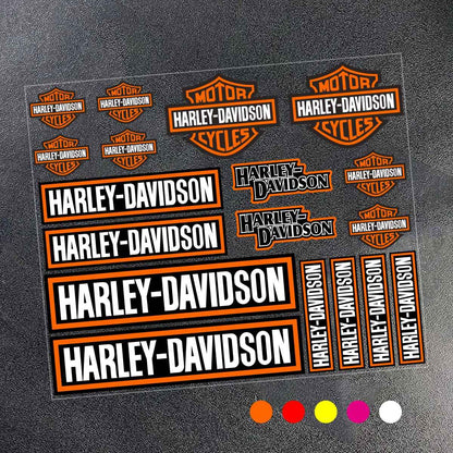 Kit Adesivo Refletivo Harley Davidson Logotipo Tanque Capacete Moto Emblema Letras Decalque