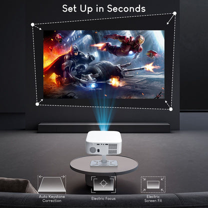 Projetor Salange Netflix P92MAX Smart Android 13 1080P BT5.2 WiFi6 12000L Foco Eletrônico Correção Trapezoidal Automática 4K Filmes Cinema Doméstico HD