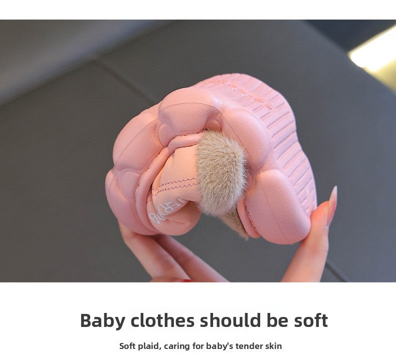 Waterproof Anti-Slip Kids Slippers Winter Warm Plush House Shoes for Boys Girls Indoor Outdoor Home Use