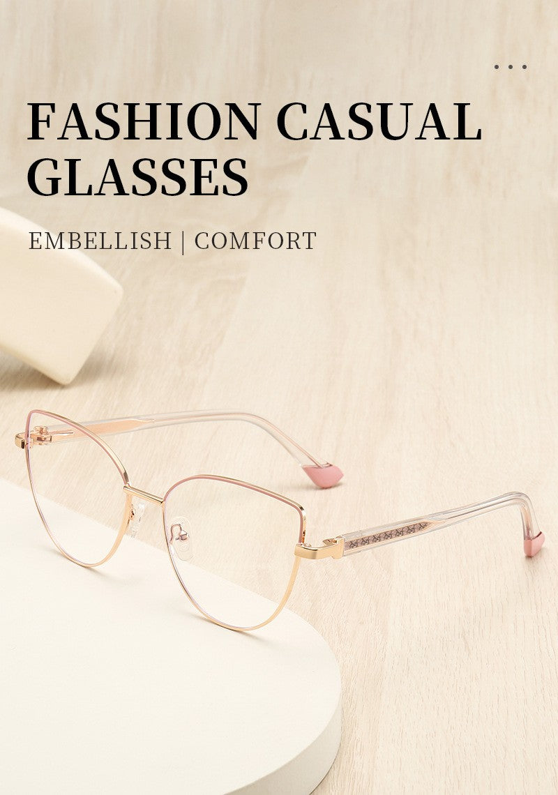 VICKY New Personalized Simple Cat's Eye Fashion Design Women's Anti-Blue Light Reading Glasses Customizable Prescription 78001