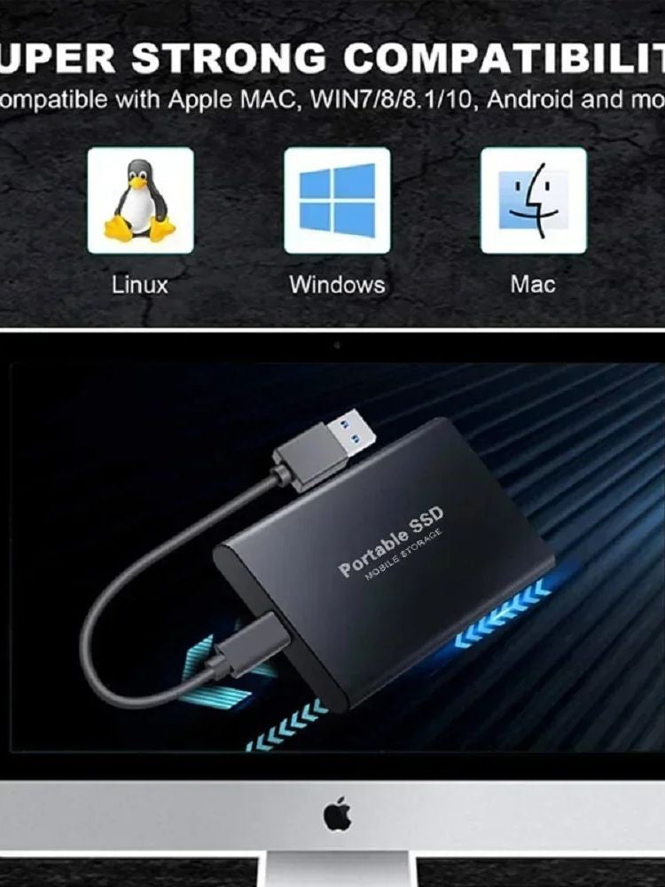 SSD Portátil de Alta Velocidade 16TB Unidade de Estado Sólido Externa 1TB 2TB Disco Rígido Potente 4TB SSD Ultrafino para PC/Laptop/Mac/Telefone