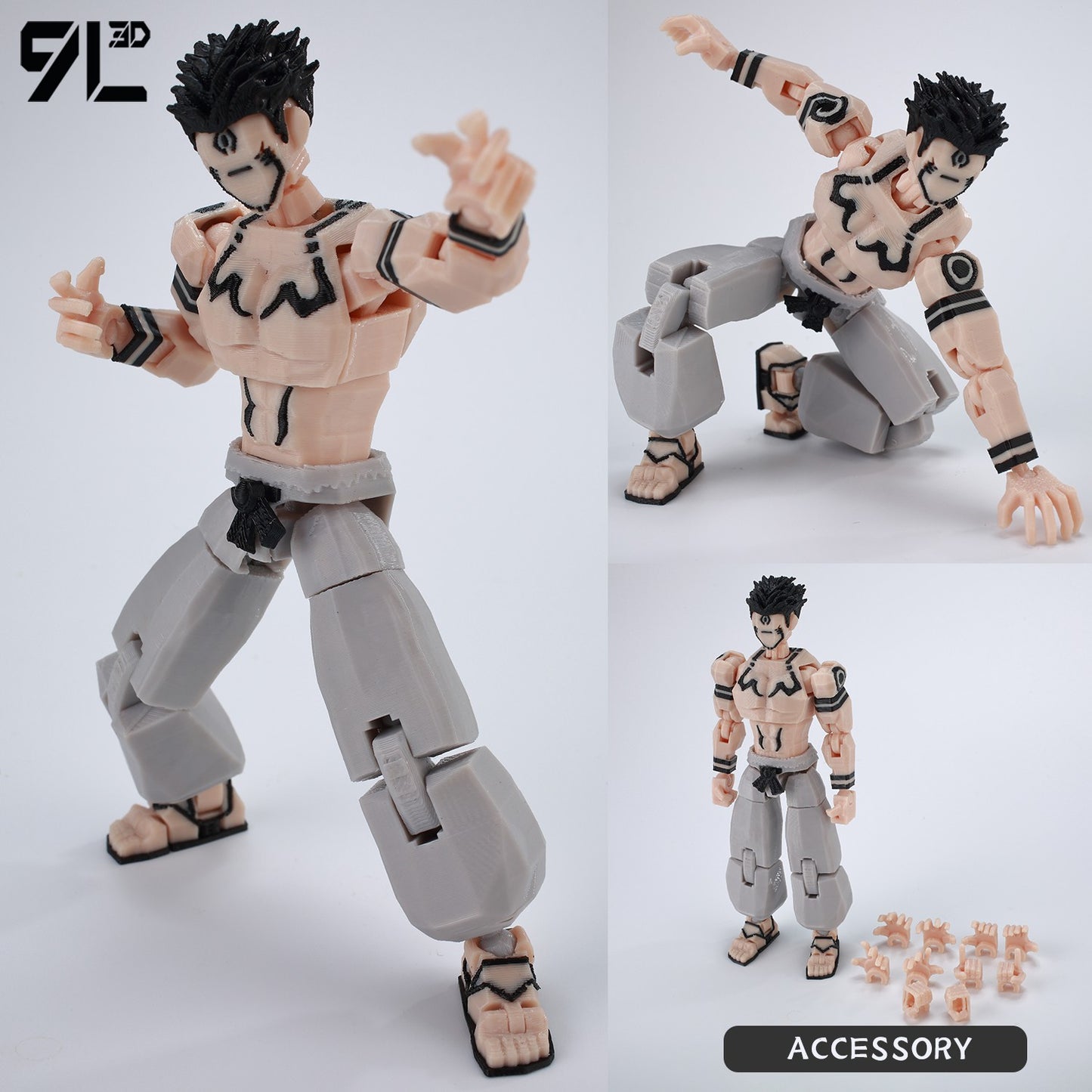 9L3D Anime Impresso Jujutsu Kaisen Sukuna Yuji Yuta Satoru Gojo Bonecos Sorte Dummy 13 Articulados para Modelagem Brinquedos Manequins
