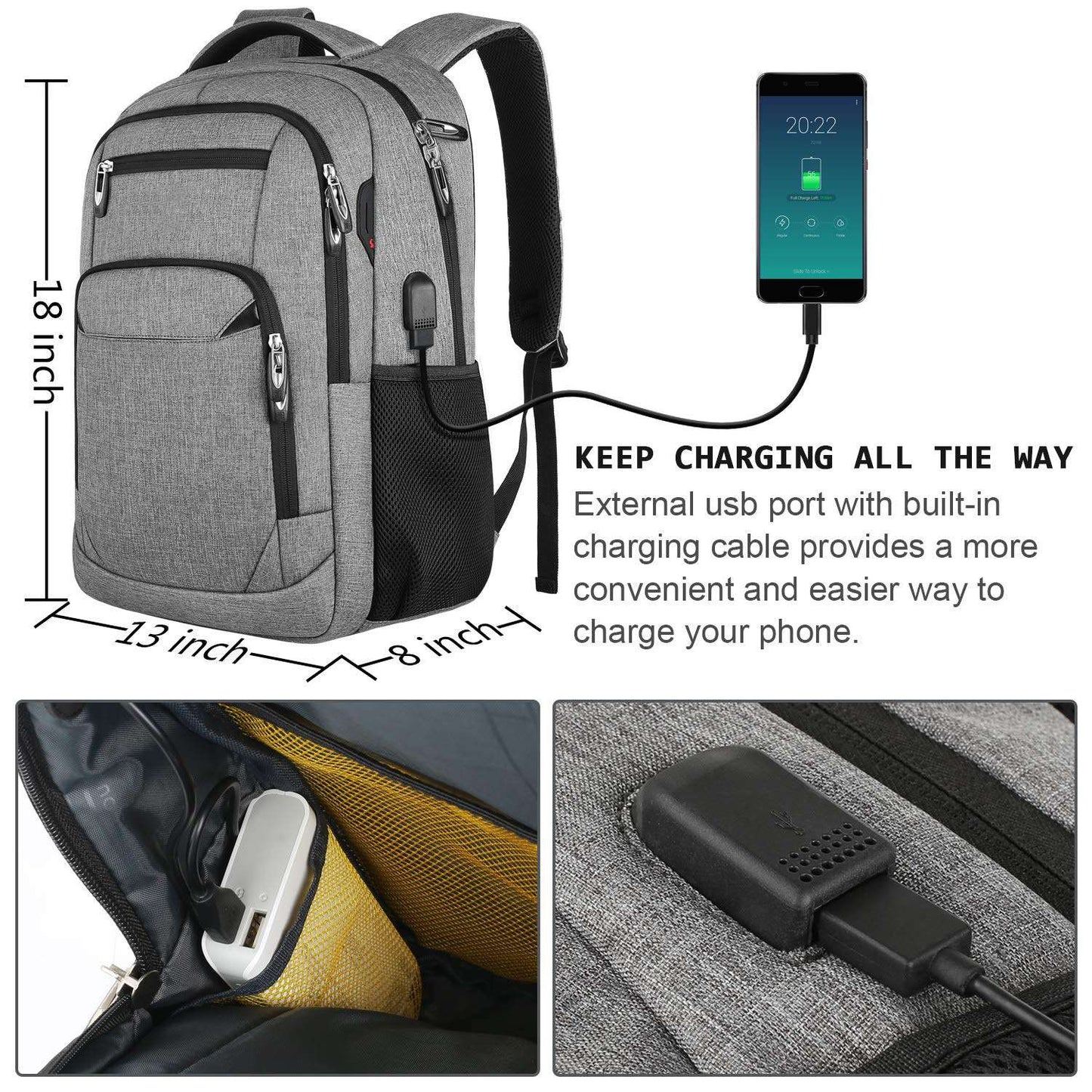 Mochila Masculina de Viagem Bolsa Fotográfica Lente de Câmera Externa Preta Ergonômica para Laptop de Grande Capacidade Impermeável para Montanhismo
