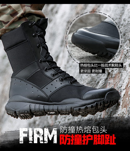 Bota Tática Leve de Verão para Combate Masculina e Feminina, Treino de Escalada, Impermeável, Caminhada ao Ar Livre, Sapatos de Malha Respirável