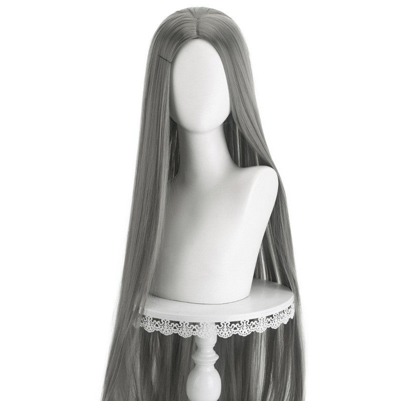 Peruca de Cosplay Longa Lisa Divisão Central Loiro Rosa Vermelho Roxo Resistente ao Calor Cabelo Sintético