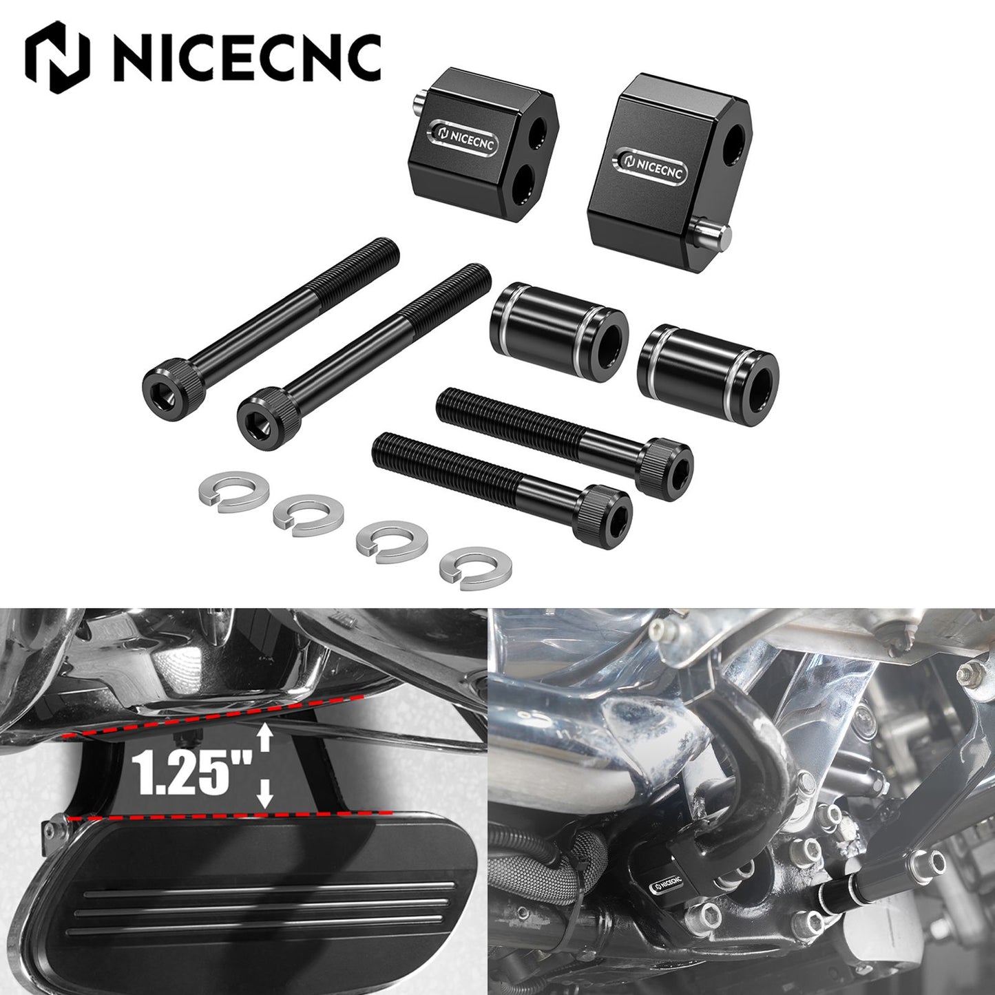 Para Harley Street Glide FLHX FLHXS 2009-2024, Kit Extensores de Plataforma do Piloto, Road King Classic FLHRC 2009-2020, Road Glide FLTRX