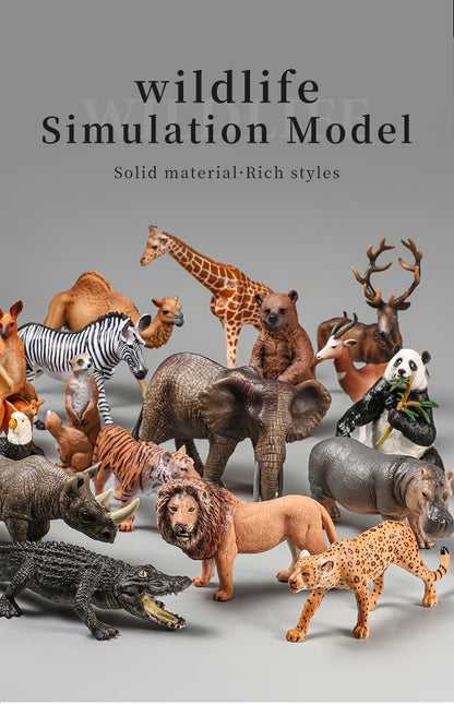 Conjunto de Brinquedos Montessori de Animais Selvagens - Leão Elefante Antílope Miniaturas de Animais Figuras de Ação Zoológico Presente Educacional para Crianças