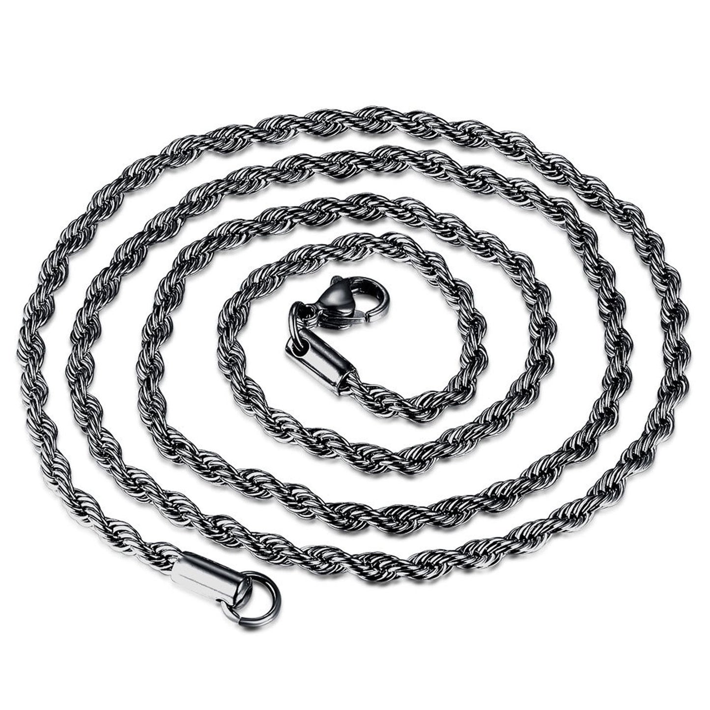 1 Colar de Aço Inoxidável Para Homens Mulheres, Corrente de Corda Trançada, Gargantilha, Colar Cor Dourada, Joia de Metal da Moda, Presente