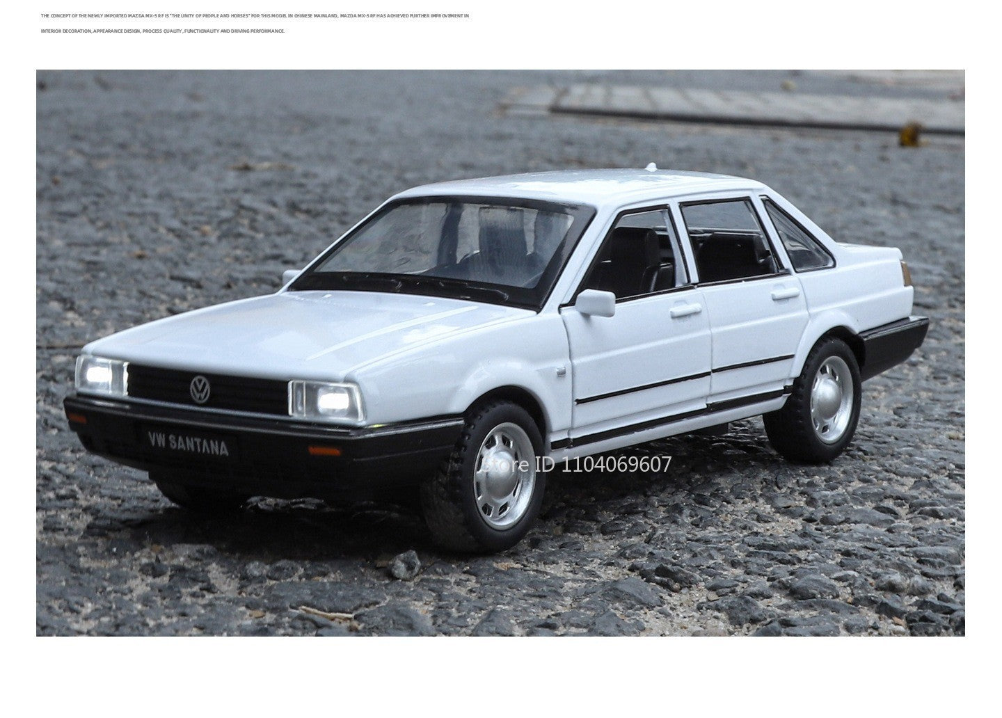 1:32 SANTANA Carros de Brinquedo em Miniatura de Liga Leve com Som, Luz e Portas que Abrem, Puxar para Trás, Veículos de Decoração para Presentes Infantis