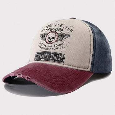 Boné de beisebol estampado de caveira de moda, bonés snapback de algodão lavado com ossos, viseiras de sol ajustáveis ​​da moda para homens e mulheres