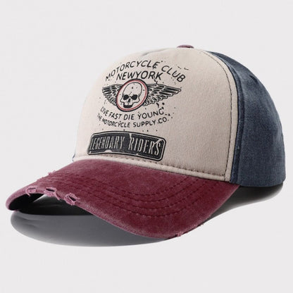 Boné de beisebol estampado de caveira de moda, bonés snapback de algodão lavado com ossos, viseiras de sol ajustáveis ​​da moda para homens e mulheres