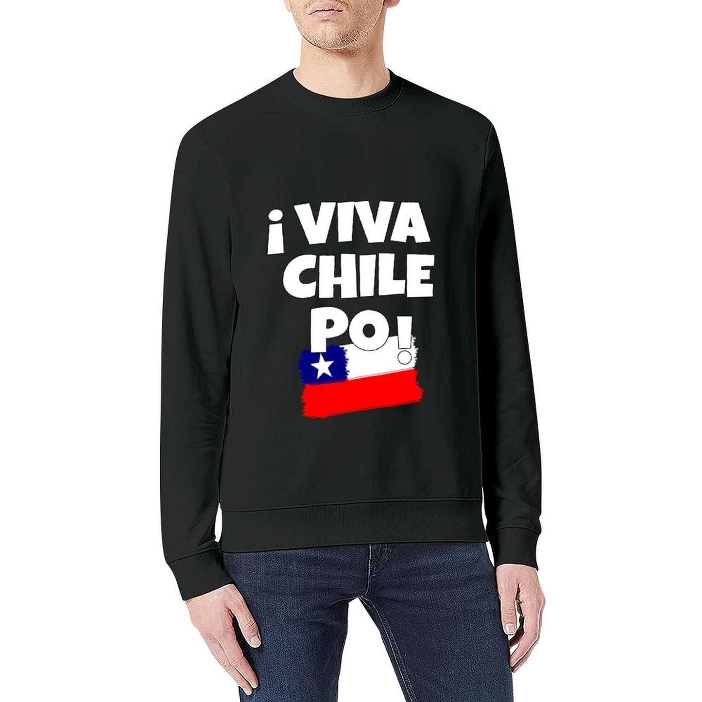 Viva Chile Po Artistic Design For Born In Chile Pullover korean clothes anime clothing men's winter sweater sweatshirt male