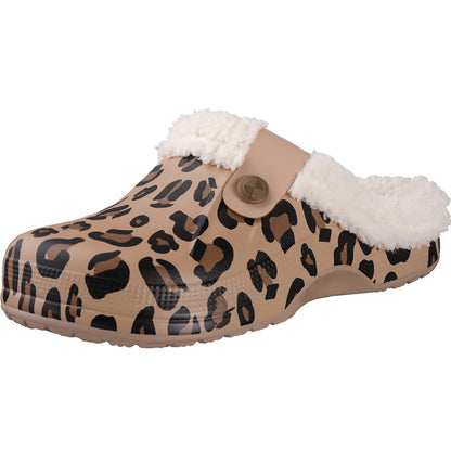Kidmi Fur Lined Clogs Slippers For Women Classic Winter Waterproof House Slippers For Women With Padded Shoes EVA Garden Shoes