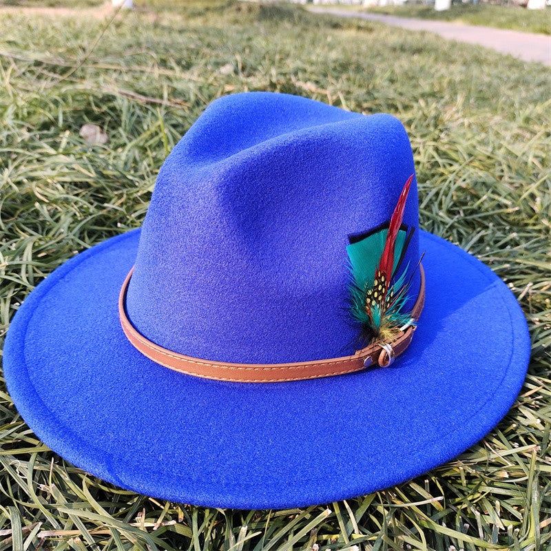 Chapéu Fedora Novo de Camurça 2023 Masculino e Feminino Outono Chapéu Panamá Jazz Estilo Britânico Elegante Retrô Fedora Chapéu de Aba Larga