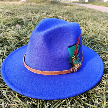 Chapéu Fedora Novo de Camurça 2023 Masculino e Feminino Outono Chapéu Panamá Jazz Estilo Britânico Elegante Retrô Fedora Chapéu de Aba Larga