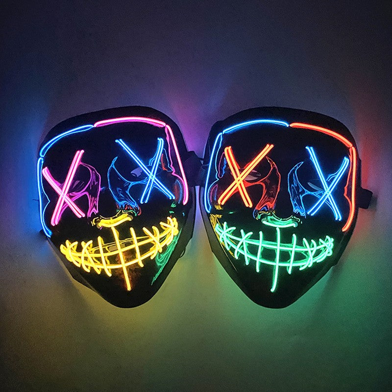 Wireless LED Purge Mask Halloween Horror Party Carnival Cosplay Costume Props Halloween Purge Masks 10 Colors LED Mask Men Women