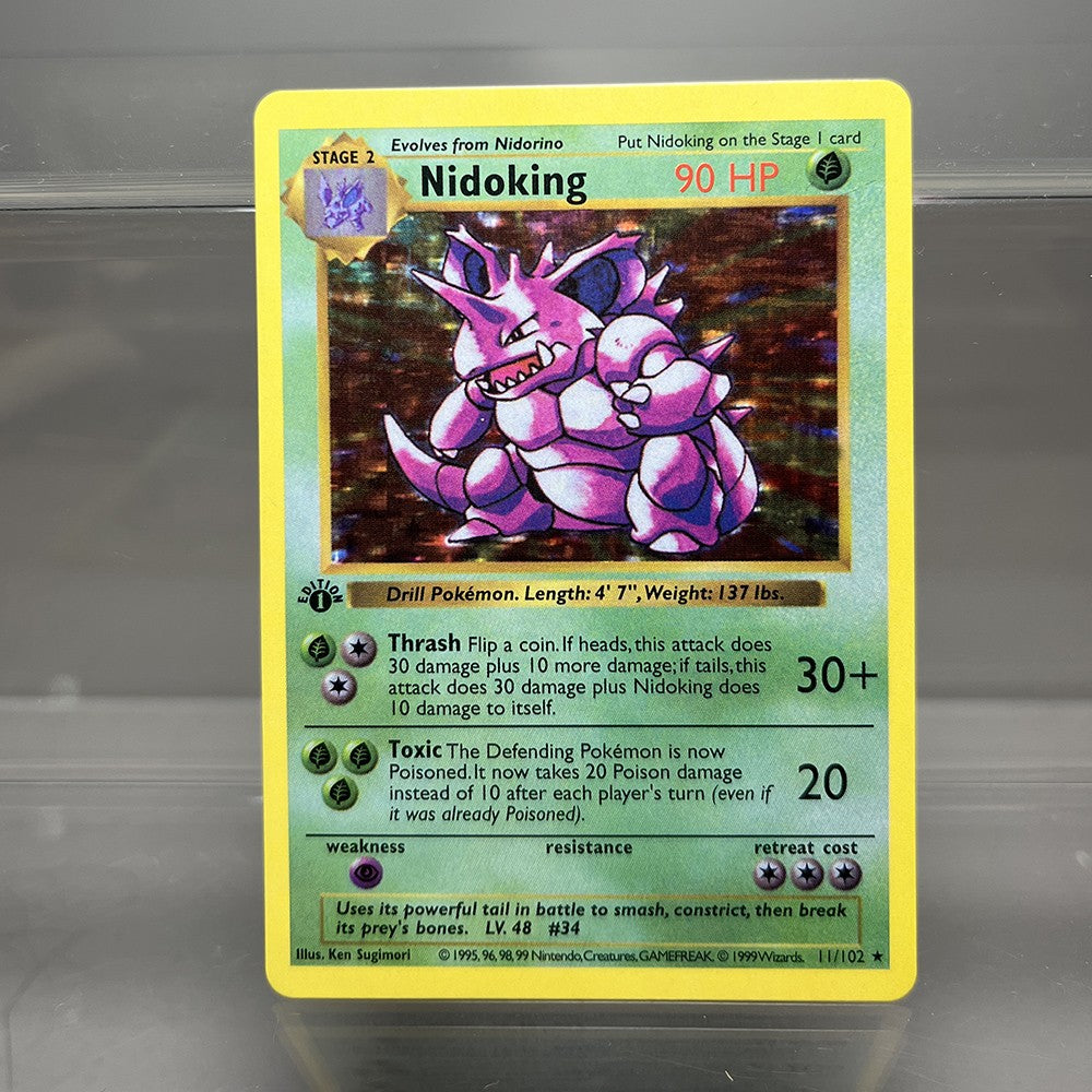 Cartas PKM 1ª Edição Charizard Blastoise Dragonite 1996 Base Set Cartas Holográficas Individuais Coleção de Cartas de Jogo Cartas Proxy PTCG