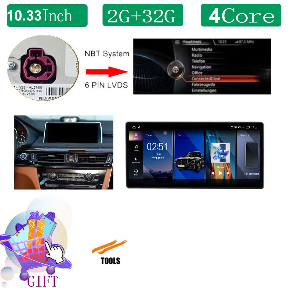 Para BMW X5 F15 X6 F16 2014 - 2018 Sistema NBT/EVO Rádio Automotivo Multimídia Player Android 14 GPS Navegação 4G BT Carplay Auto Ferramentas